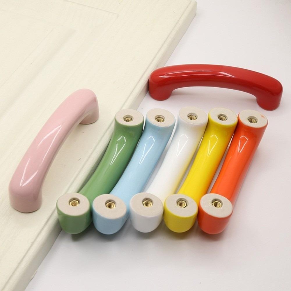 64mm Hole Spacing Drawer Knob Ceramic Furniture Handle Wardrobe Pull Handle Wardrobe Drawer Door