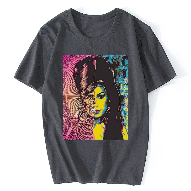 2026 Amy Winehouse Легендарная футболка Печатные футболки Унисекс Женская хлопковая футболка с коротким рукавом Хип-хоп Топы Летняя уличная одежда