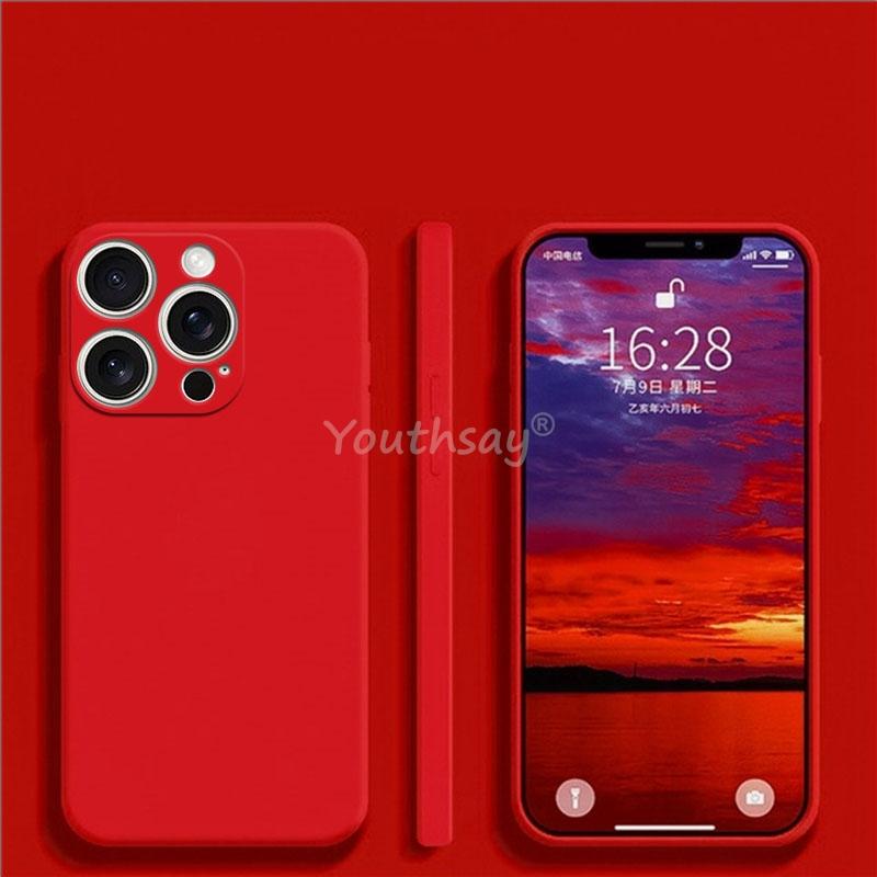 Для iPhone 16 Pro Max чехол жидкий силиконовый простой чехол для Apple iPhone 16 Pro Max чехол TPU противоударный защитный чехол для телефона