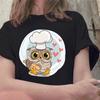 Модная трендовая футболка с милым принтом совы, женская футболка, повседневная женская футболка с круглым вырезом в стиле Харадзюку