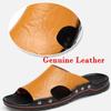 Летние мужские кожаные тапочки с массажной подошвой большого размера 38-48 Пляжные сандалии