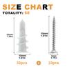 66 White Nylon Drywall Anchors And Screws, Threaded SLATE Anchors, Suitable For Suspension Installation