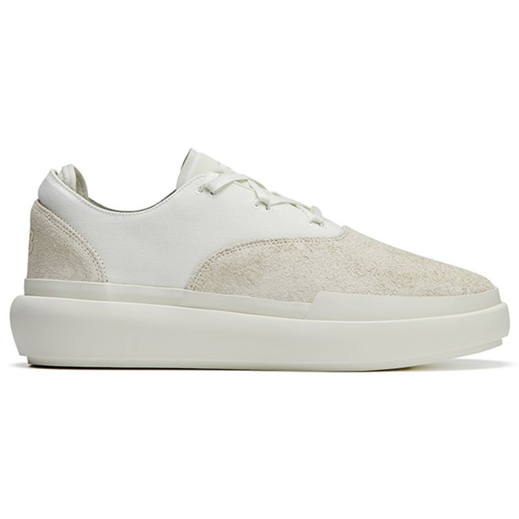 Y-3 Кожаные пэчворк кроссовки на шнуровке, прочные, низкие, унисекс, белые IG0796
