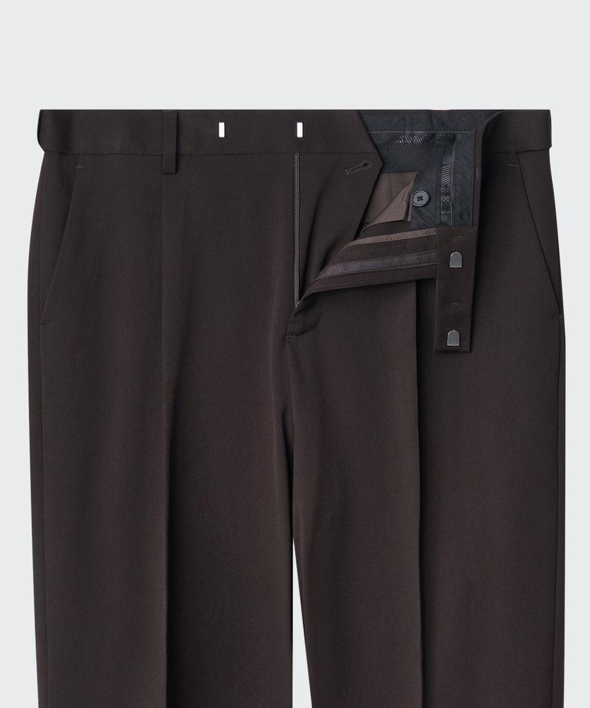 MUSINSA STANDARD Wide Hidden Banding Slacks [Dark Brown]
