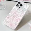 Bow love applies to iPhone17promax feather yarn Apple 16 laser mobile phone case 14/13 large hole 15