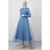 Alara Hijab Evening Dress Navy Blue