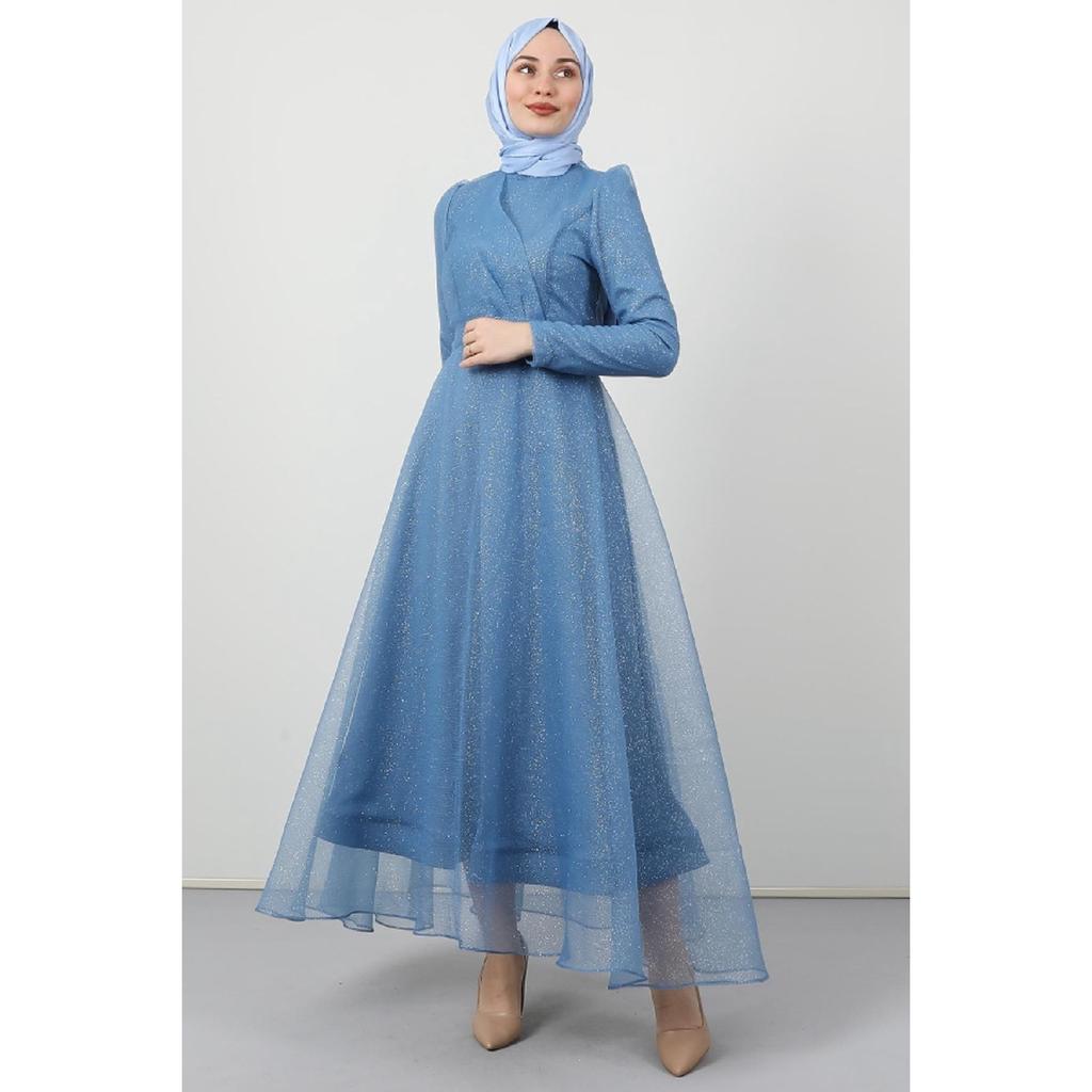 Alara Hijab Evening Dress Navy Blue