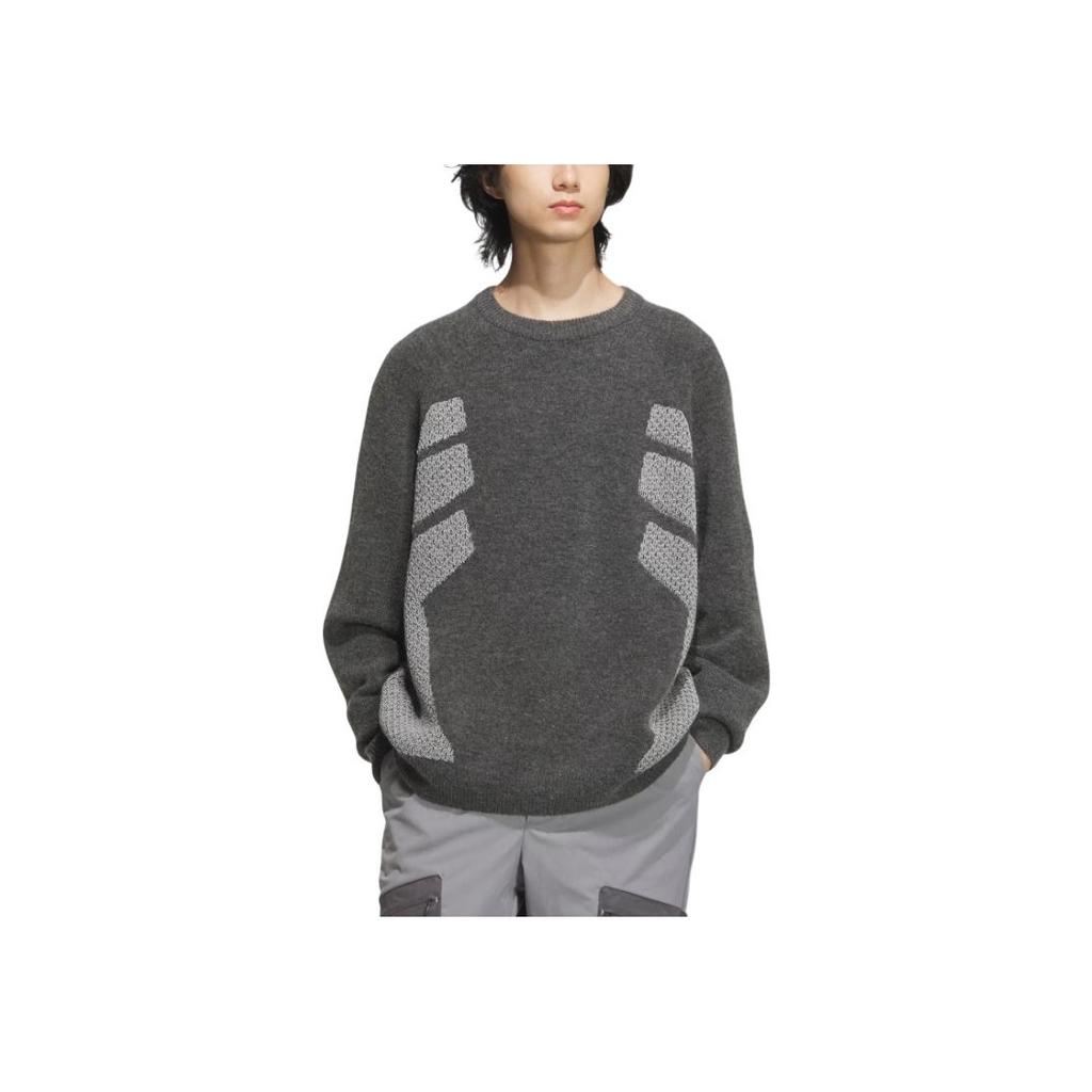 adidas FW24 Fustl Series P Crew 2 Простой повседневный универсальный вязаный свитер мужской свитер темно-серый JW6683