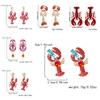 Ocean Series Lobster Earrings Enameled Metal Ear Jewelry Cute Animal Earrings  for Girls Ladies