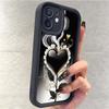 Black Spade Heart Groove Sandstone Case for iPhone 15/16/17