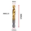 Hex Shank Titanium Plated HSS Screw Thread Metric Tap Drill Bits Screw Machine Compound Tap M3 M4 M5 M6 M8 M10 Hand Tools