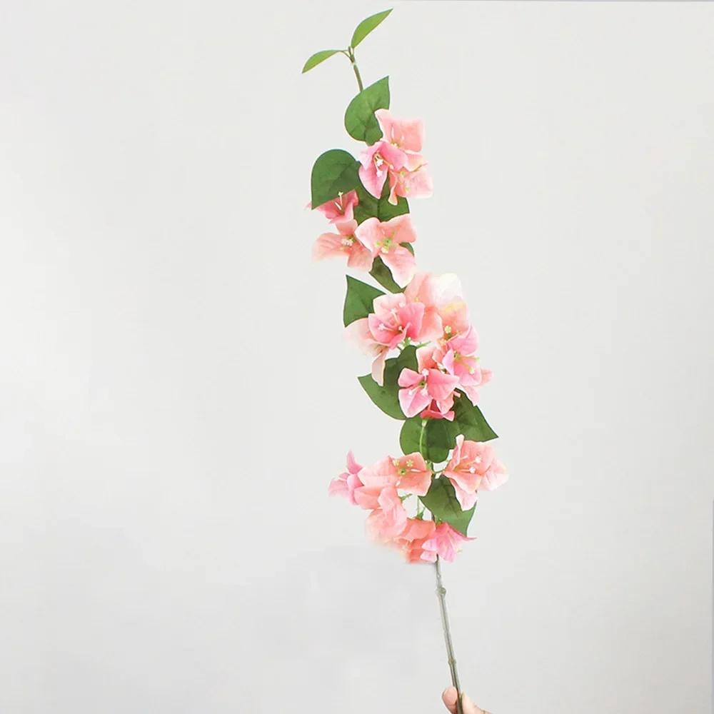 1pc 76cm Artificial Bougainvillea Flower Garland Floor Mounted Vine for Outdoor Wall Arch Wedding Centerpieces Decoration Flower
