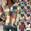 Women's Color Block Zip Up Hoodie Casual Long Sleeve Pullover Streetwear Fashion Outerwear