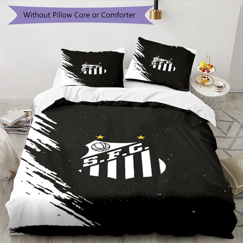 Powerful Football Crest Design Printed Pattern Duvet Cover Set – includes 1 duvet cover and 2 matching pillowcases Bedroom decor Christmas gifts