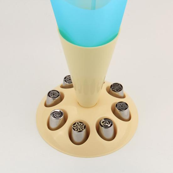 Подставка для кондитерского мешка с 8 держателями насадок для глазури Съемная основа Украшение торта Держатель кондитерских трубок Держатель кондитерского мешка Аксессуары для выпечки