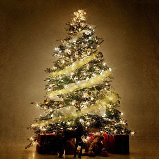 Рождественская лента-гирлянда, водонепроницаемая, гибкая конструкция, мягкое свечение, питание от батареек, светодиодная гирлянда для помещений/улицы