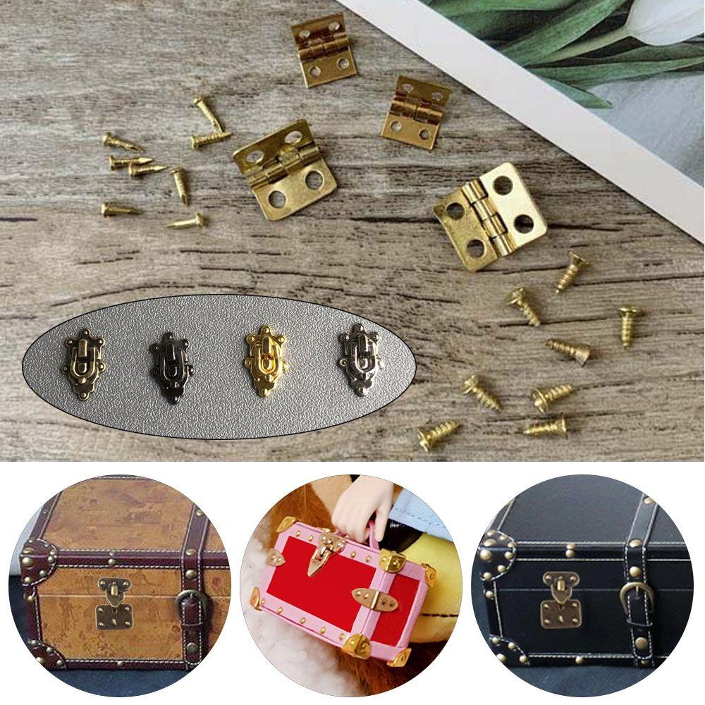 Manual Luggage Trunk Lock Dollhouse Metal Crafts Box Case Corner Suitcase Protector Doll Bags Parts