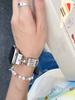 Cute Cat Glossy Metal Band For iWatch Ultra 9 8 7 42mm 45mm 49mm Diamond Bracelet Strap For Apple Watch 38mm 40mm 41mm 6 5 SE 4