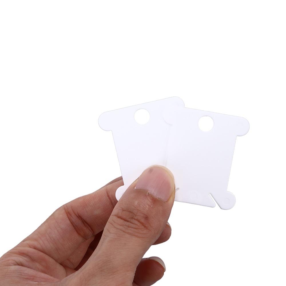 300pcs Plastic Floss Bobbins White Embroidery Floss Cards Thread Organizer For Cross Stitch