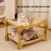 Multi-Level Wooden Cat Scratcher: Durable Sisal, Lint-Free, Stackable, Cat House with Claw Board