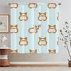 Tulle for Living Room Decoration Corgi Curtains for Kitchen Curtains 2 Pieces Window Bathroom Curtain Tiebacks Curls Blind the