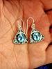 Blue Topaz Dangle Earrings: 925 Sterling Silver Oxidized Jewelry
