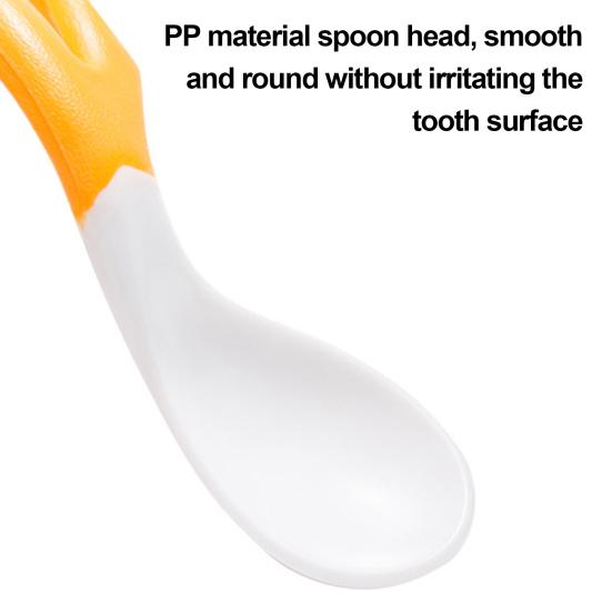 Гибкие ложки для младенцев Тренировочные ложки для малышей Легкая ручка Многоразовые для кормления