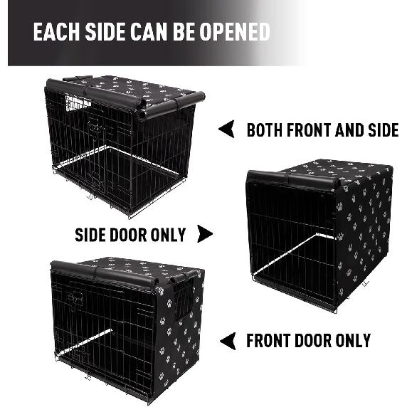 Pet Prime Dog Crate Cover for Wire Cages 24 30 36 42 48 Inch Outdoor Pet Kennel Cover Machine Wash & Dry (Cover Only) (24 Inch Crate Cover
