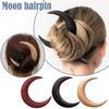Moon Hairpin: Crescent-Shaped Wooden Hair Fork and Styling Clip, New Chinese Style.