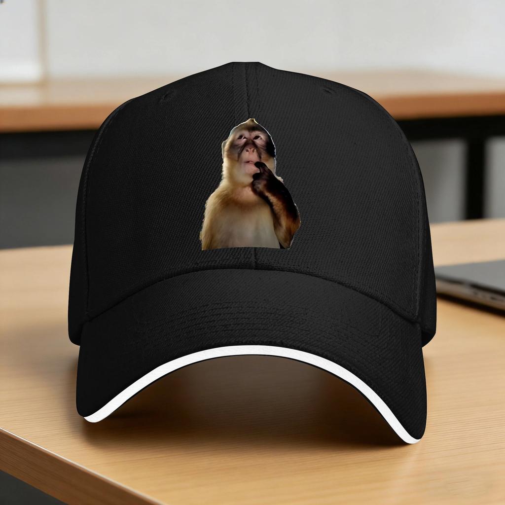 Wait I'm Goated Funny Thinking Monkey Baseball Cap Fashion Hip Hop Hats Summer Unisex-Teens Outdoor Gym Baseball Caps
