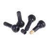 4Pcs Tr413 Snap-In Car Tire Tyre Valve Stems Short Black Rubber W/ Caps