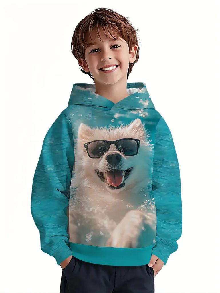 New Animals Hoodie Cute Dog Pattern 3d Print Autumn Fashion Comfort Pullover Long-sleeve Hoodie Outdoors Children's Clothing Boy