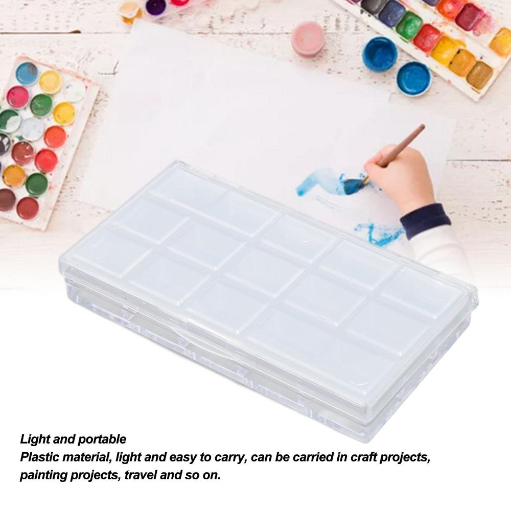2PCS Transparent Paint Box 15 Grids Art Pigment Container Daily Art Class Arrangement