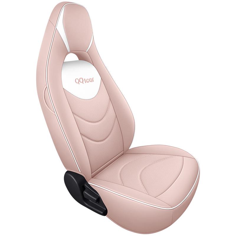 QQ Ice Cream Car Seat Cushion: Full Coverage Cartoon Leather Seat Cover for All Seasons