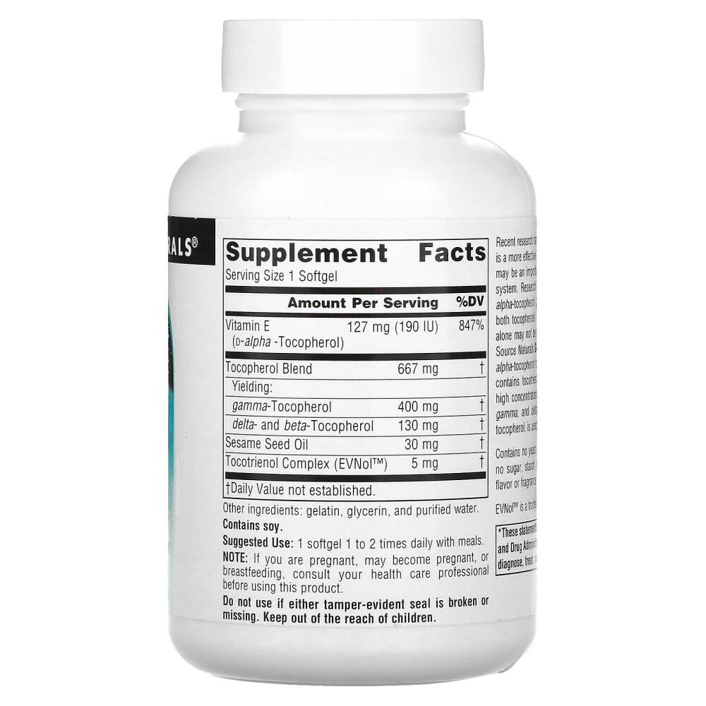 Source Naturals Gamma E 400 Complex with Tocotrienols 400mg Softgels, 60 Count