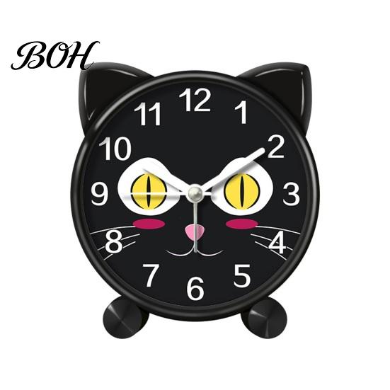 Battery Powered Clock Cartoon Animal Alarm for Students, Non-Ticking Quiet Movement Non Ticking Bedroom Clock, Operated Desk Home