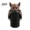 Creative Office Desk Accessory 3D Printed Bat Can Holder, Funny Cartoon Vampire Cat Stand Home Bar Table Decor for Standard Soda Cans, Halloween