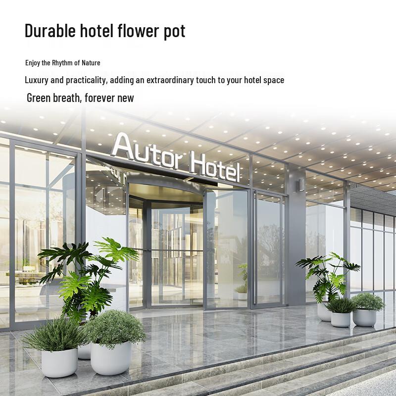 Modern Fiberglass Round Garden Planter