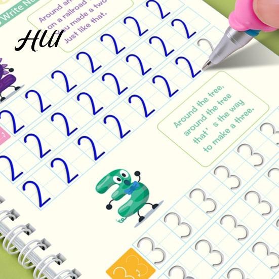 Workbook Set for Building Basic Skills in Children Grooved Copybook Kids Math Drawing Practice Book Handwriting Kids' And Painting Kit Number