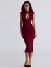 European & American Women's 2026 Autumn/Winter Sexy Midi Bodycon Dress with Back Zipper