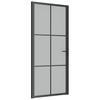 Vidaxl Drzwi Wewnętrzne, 93X201,5 Cm, Czarne, Matowe Szkło I Aluminium