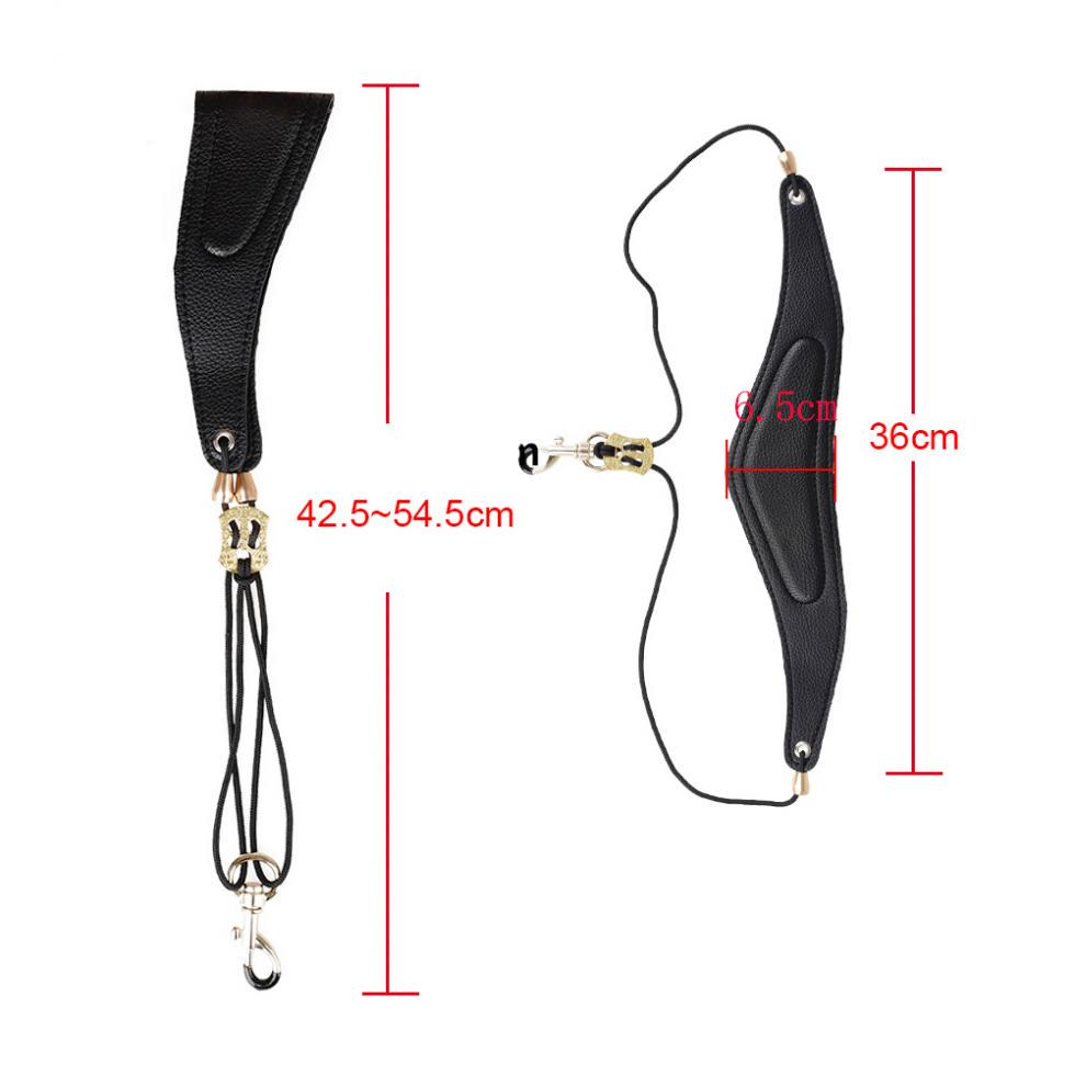 Регулируемый шейный ремешок для саксофона из искусственной кожи с латунным стальным крючком и хлопковым ремешком для саксофона