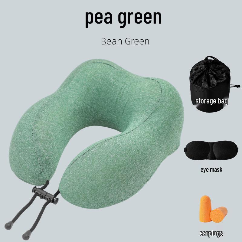 Портативная U-образная подушка с эффектом памяти для поддержки шеи для путешествий и офиса