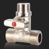 1pcs 1/2'' BSP Male Tee Type Brass Plated Electroplated Ball Valve Thick Pipe Fitting Connector Distribution for Water Faucet