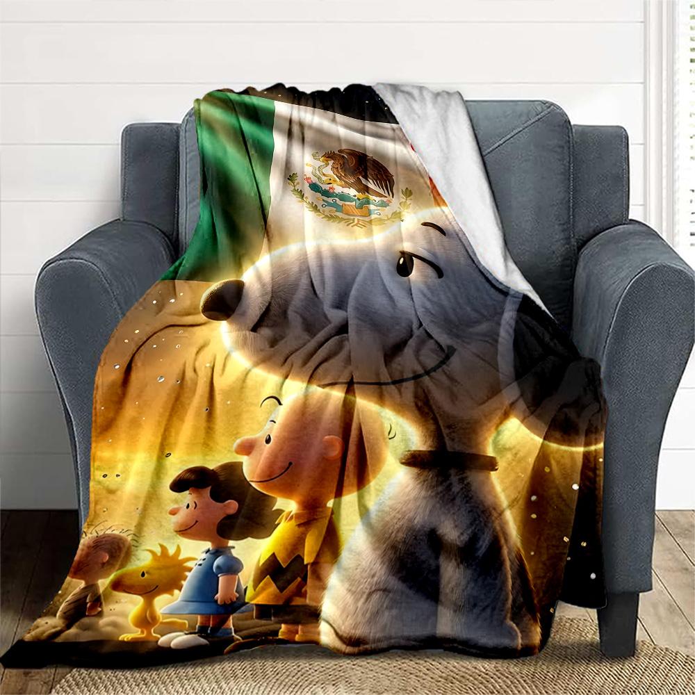 1pc Snoopy Friends Mexico Outdoor Blanket, Soft And Comfortable Blanket, Casual Warm, Camping Travel Blanket, Birthday Gift. M714068