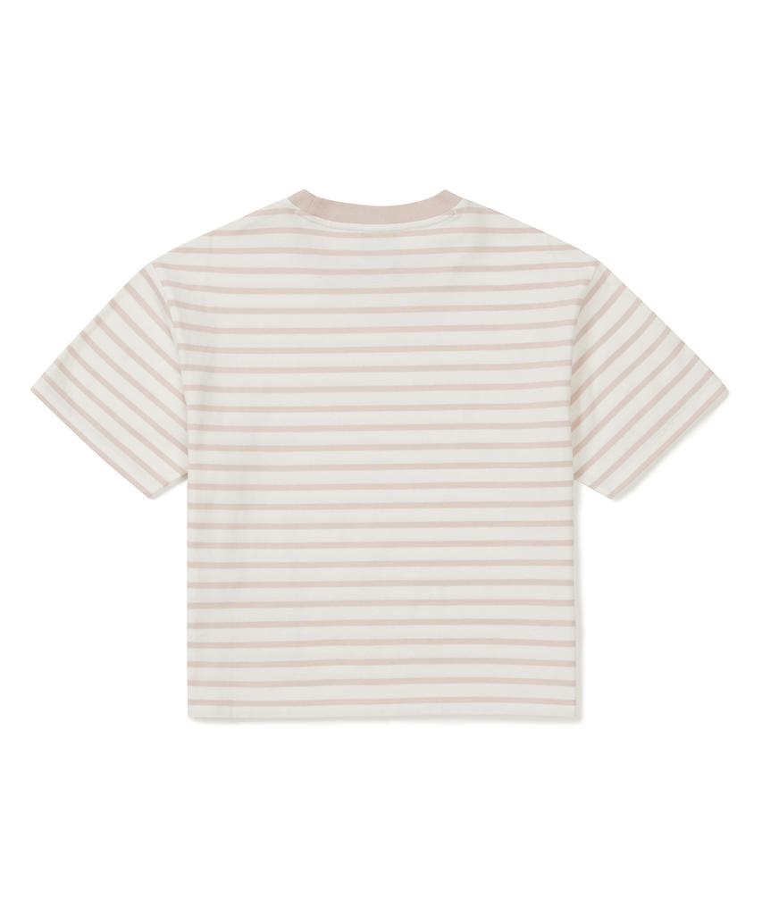 SNOWPEAK APPAREL Хлопковая женская полосатая укороченная футболка с коротким рукавом (S25Mwfts69) Светло-розовый