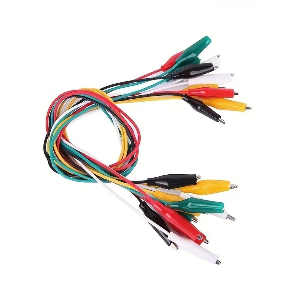 10pcs/set with Wires Alligator Clips Double-ended Test Jumper Wire Electrical Testing