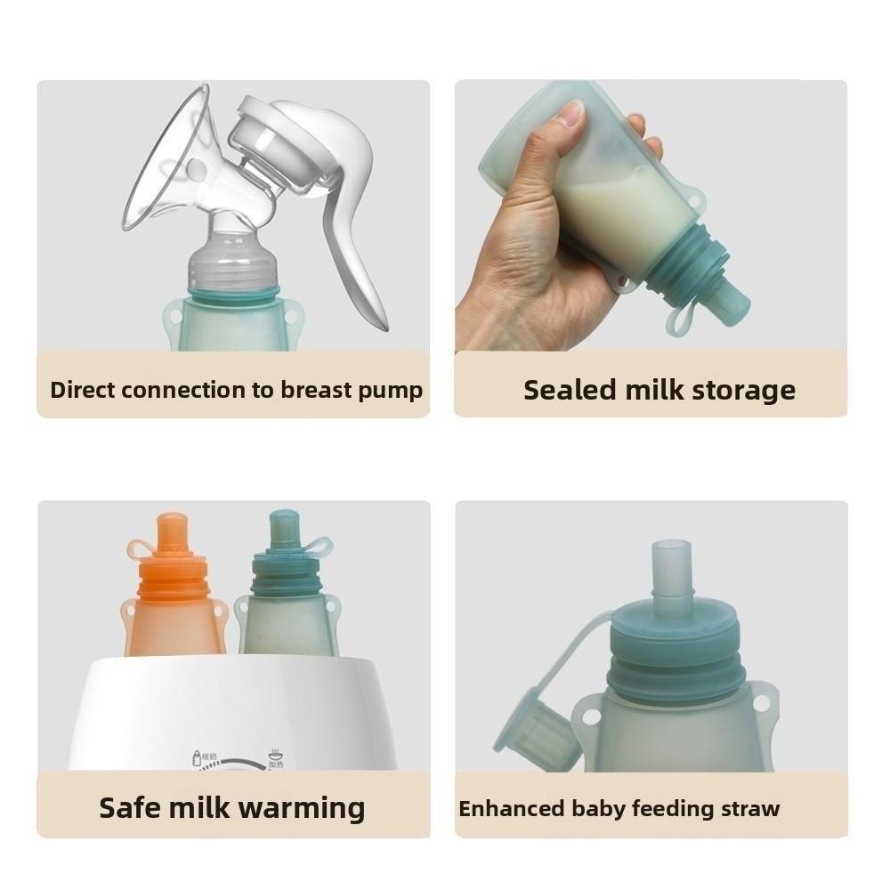 Refillable Silicone Baby Food Pouch Reusable Baby Food Container Milk Storage Bag Breast Milk