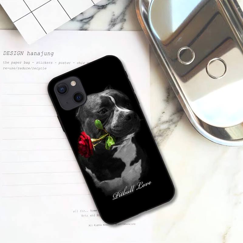Чехол для телефона с милым питбулем и собакой для iPhone 11 12 Mini 13 14 Pro XS Max X 8 7 6s Plus 5 SE XR Shell