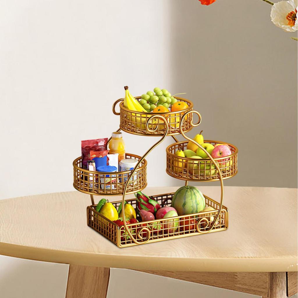 Fruit Basket Bowl Holder Produce Organizer Kitchen Countertop Rack for Veggie
